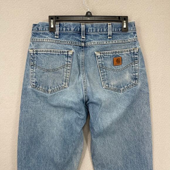 Carhartt Jeans Men 33x32 Blue Traditional Fit B18-DST Heavyweight Denim Workwear - Picture 14 of 16